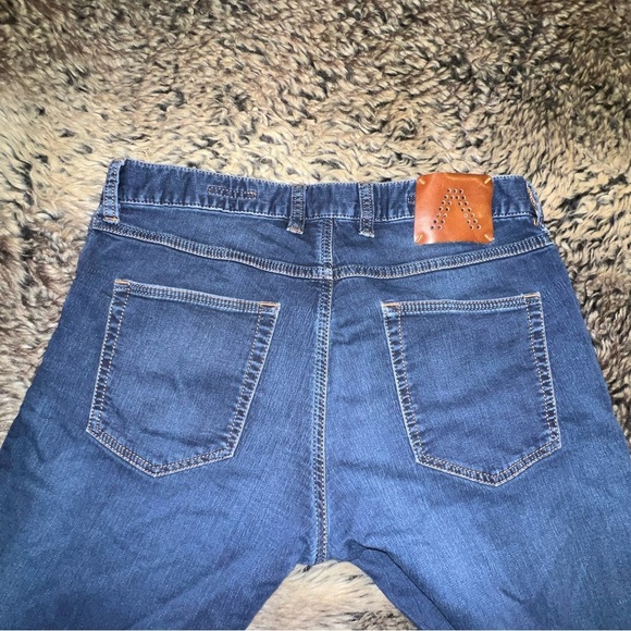 Alberto 4817 Pipe Cosy Jeans Regular Slim Fit Dark Wash Mens W33 hemmed L25 - Picture 5 of 14